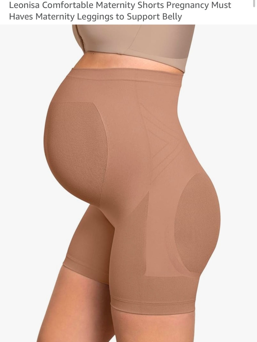 Leonisa Maternity Support Shorts — Nude/Tan Pregnancy Shapewear